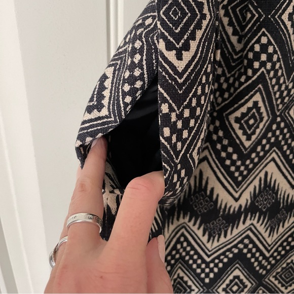 J. Crew Factory Black and White Geometric Sleeveless Business Midi Dress Size 2 - Picture 3 of 5